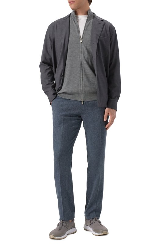 Кардиган из шерсти и кашемира Brunello Cucinelli M2400106 Серый  M2400106 Фото 2