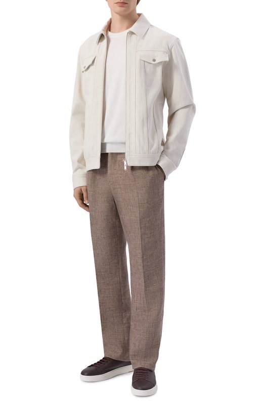 Брюки из хлопка и льна MVST M26.CSM.T414/665-C0/LINEN Коричневый  M26.CSM.T414/665-C0/LINEN Фото 2