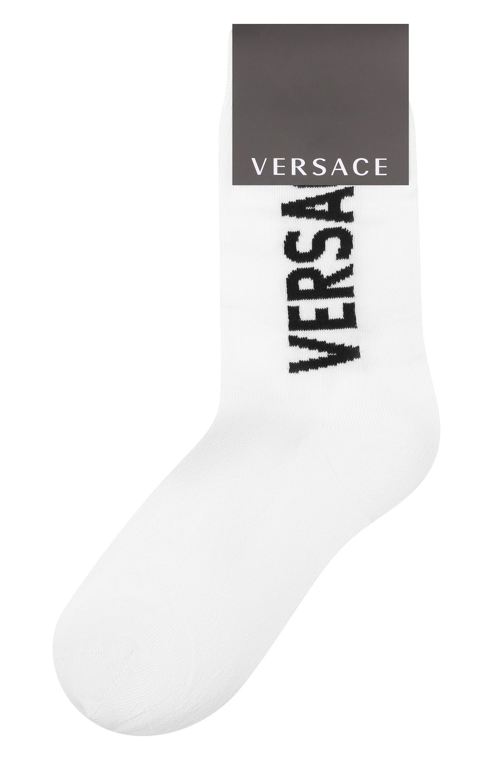 Хлопковые носки VERSACE белого цвета по цене 9950 руб., арт. ICZD002/IK0104, фото 1 Хлопковые носки VERSACE, арт. ICZD002/IK0104, фото 1