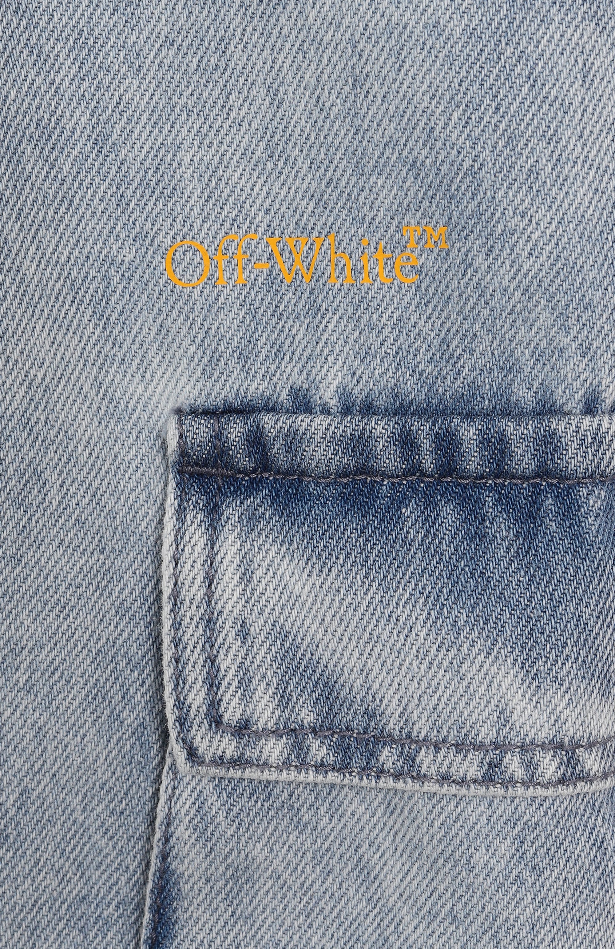 Джинсовые шорты-карго OFF-WHITE голубого цвета по цене 29050 руб., арт. 0BYC002S25DEN002/12+, фото 3 Джинсовые шорты-карго OFF-WHITE, арт. 0BYC002S25DEN002/12+, фото 3