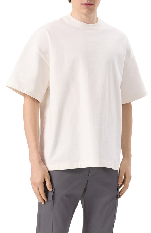 Хлопковая футболка Jil Sander J22GC0195/J20244 Кремовый  J22GC0195/J20244 Фото 3