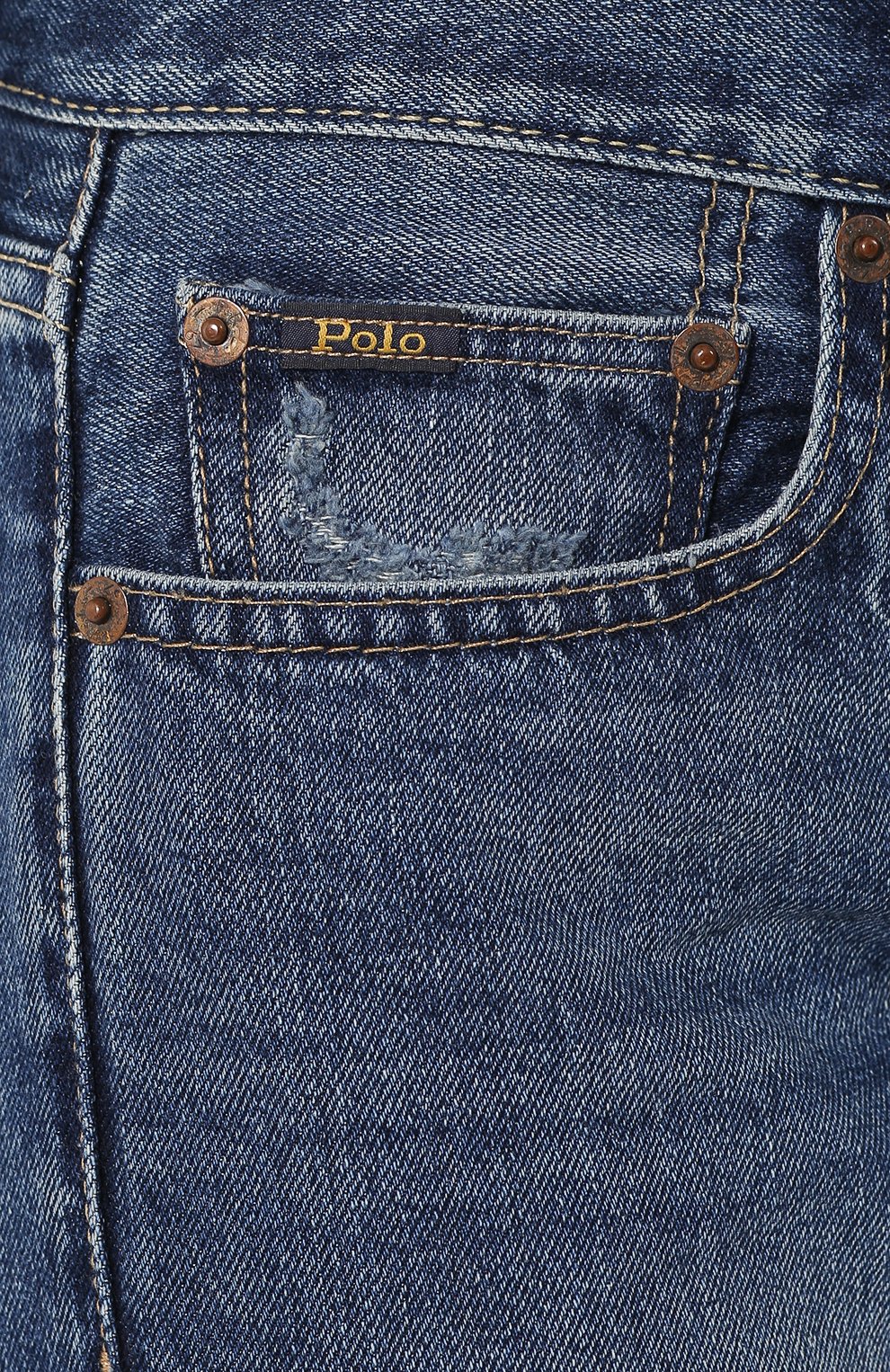 Джинсы с потертостями POLO RALPH LAUREN голубого цвета по цене 14900 руб., арт. 211704118, фото 5 Джинсы с потертостями POLO RALPH LAUREN, арт. 211704118, фото 5
