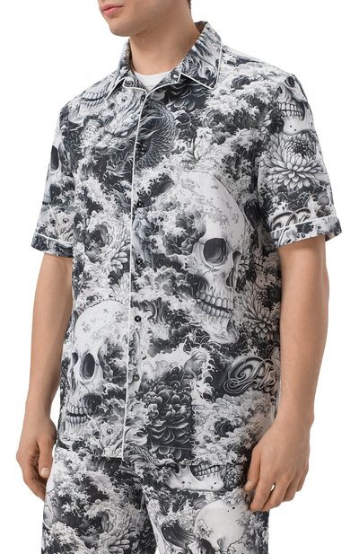 Рубашка изо льна и хлопка PHILIPP PLEIN, арт. SAFC MRP2551 PTE003N, фото 3