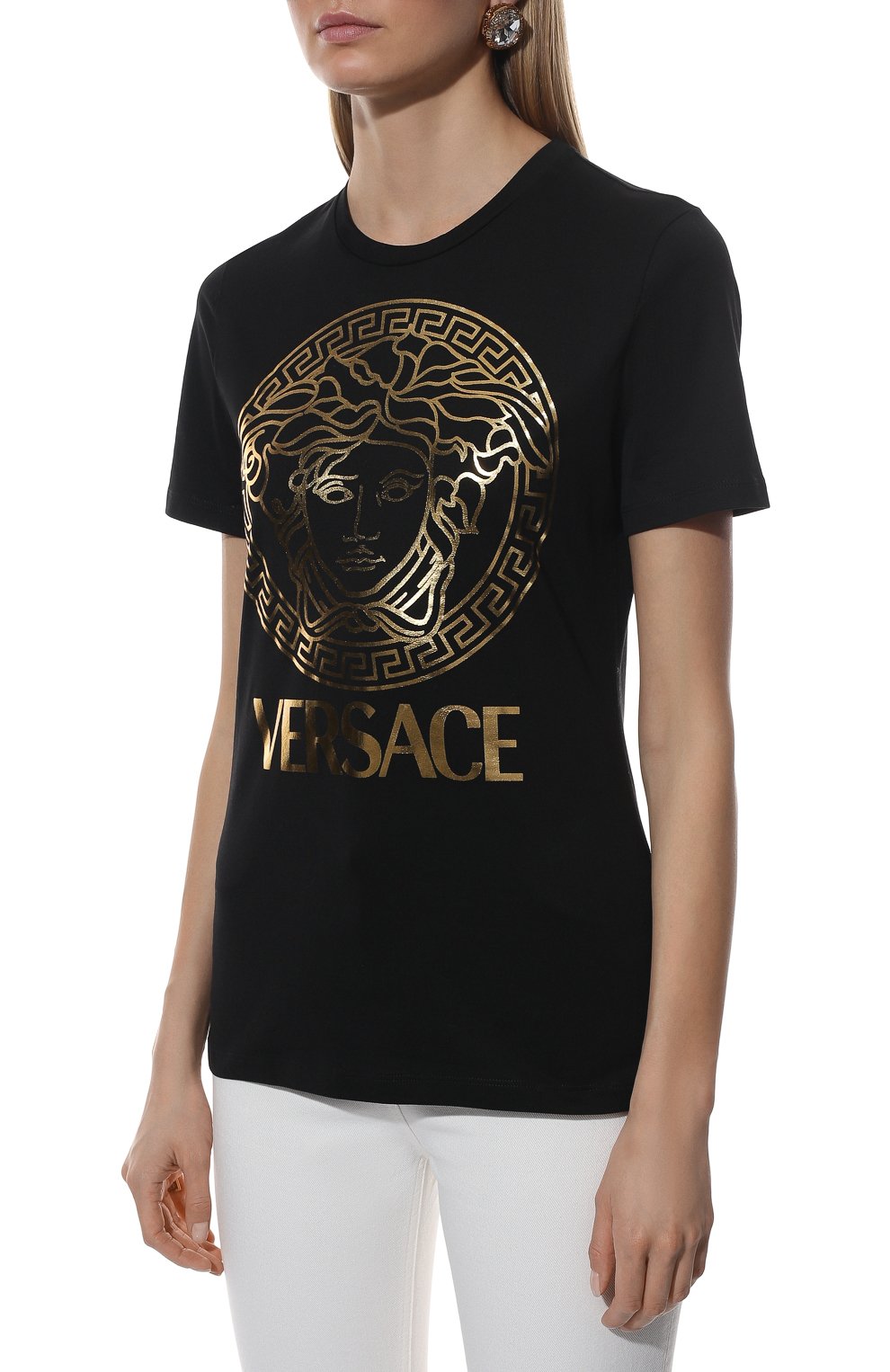 Хлопковая футболка VERSACE, арт. 1004152/1A00769, фото 3