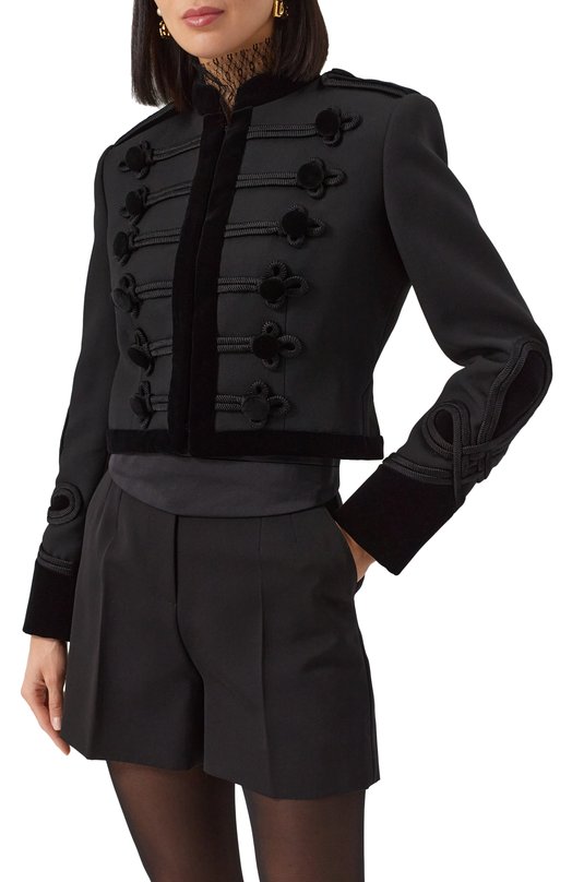 Жакет из шерсти и хлопка Dolce & Gabbana F27CRT/FU272 Чёрный  F27CRT/FU272 Фото 4