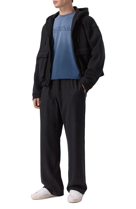 Хлопковая футболка Off-White 0MAA120F25JER00P Синий  0MAA120F25JER00P Фото 2