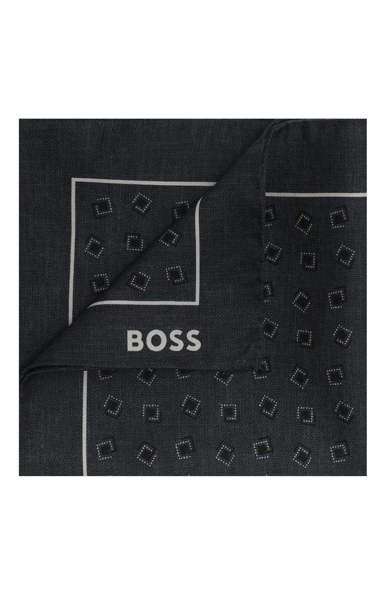 Мужской платок BOSS темно-синего цвета, арт. 50527140 | Фото 1 (Материал: Текстиль, Хлопок; Нос: Не проставлено)
