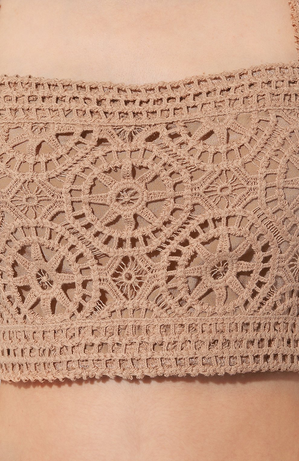 Топ из хлопка и шелка ELIE SAAB бежевого цвета по цене 99500 руб., арт. T0078N, фото 5 Топ из хлопка и шелка ELIE SAAB, арт. T0078N, фото 5