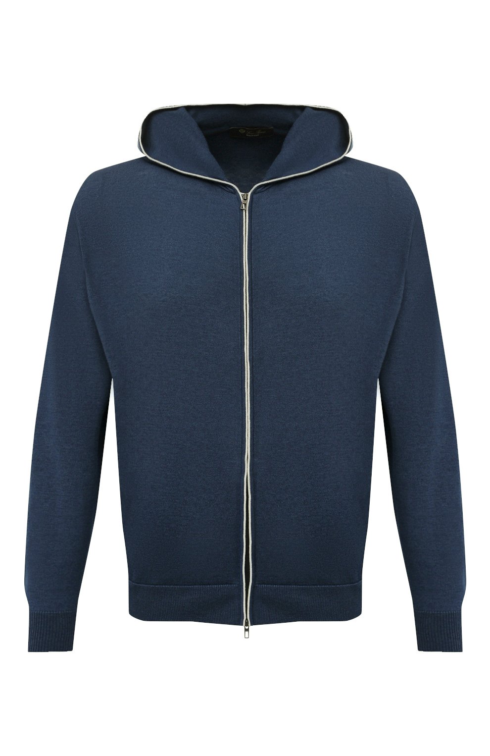 Кардиган из хлопка и кашемира LORO PIANA синего цвета по цене 206000 руб., арт. FAF8493, фото 1 Кардиган из хлопка и кашемира LORO PIANA, арт. FAF8493, фото 1