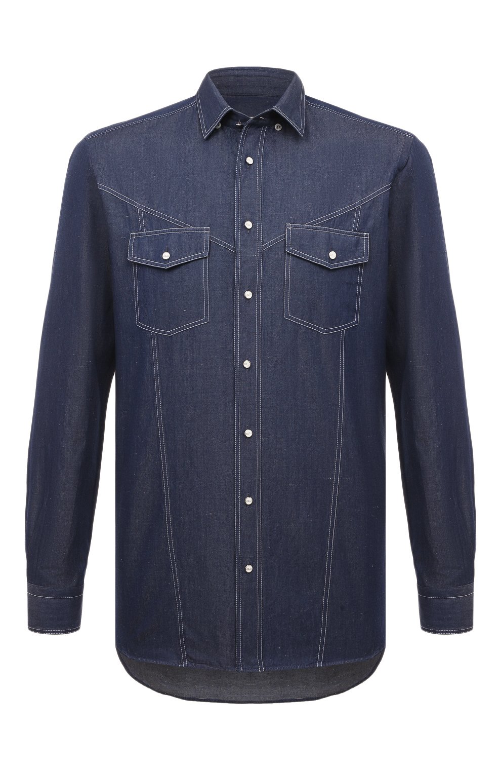 Рубашка из хлопка и льна ZILLI, арт. MFZ-7063-0001/0006, фото 1