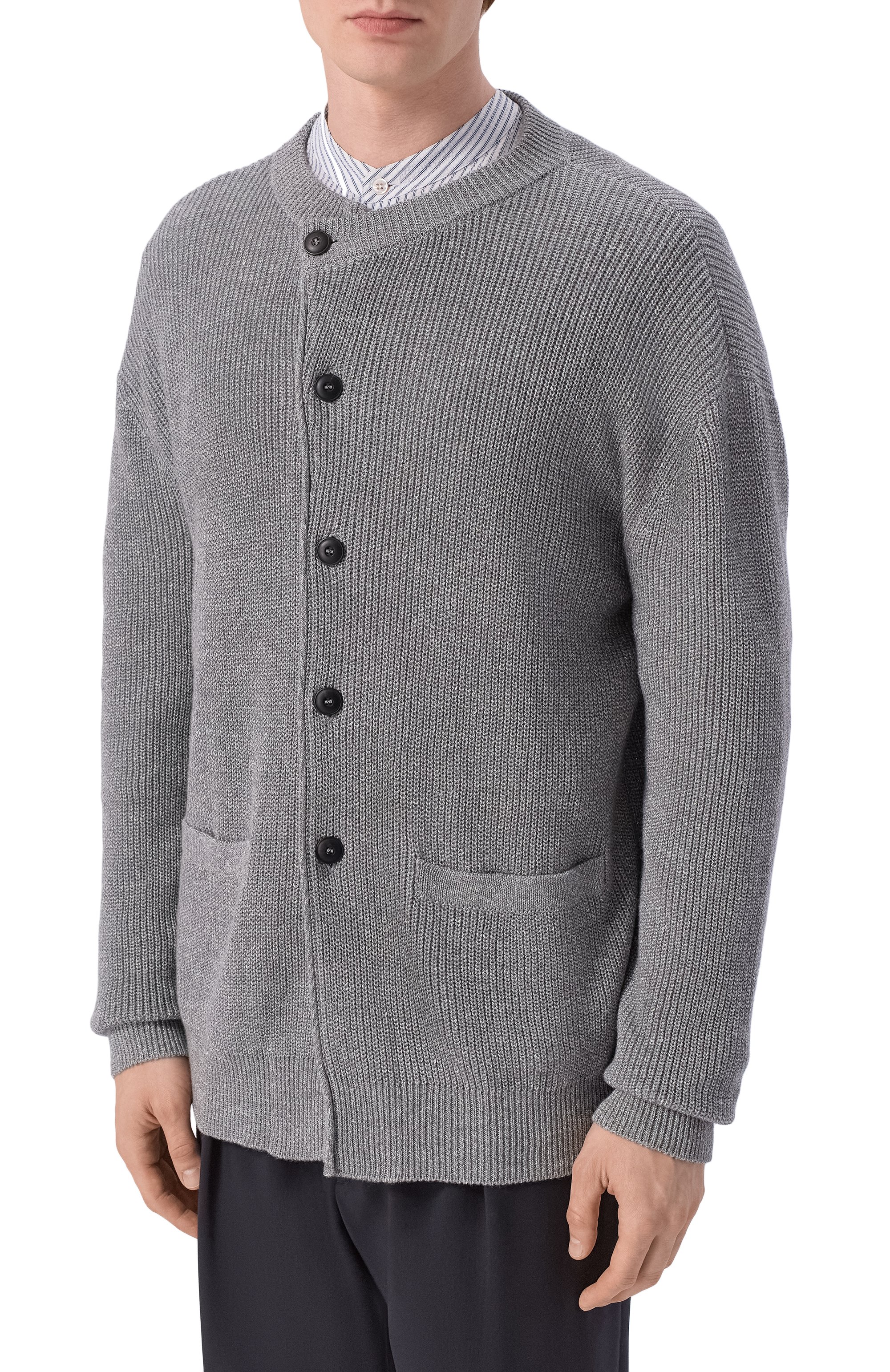 Кардиган изо льна и хлопка GIORGIO ARMANI, арт. GM004373/AF29801, фото 3
