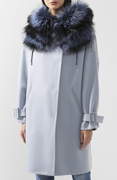 Кашемировое пальто с меховой отделкой YVES SALOMON, арт. 9WYM01097CARD, фото 3