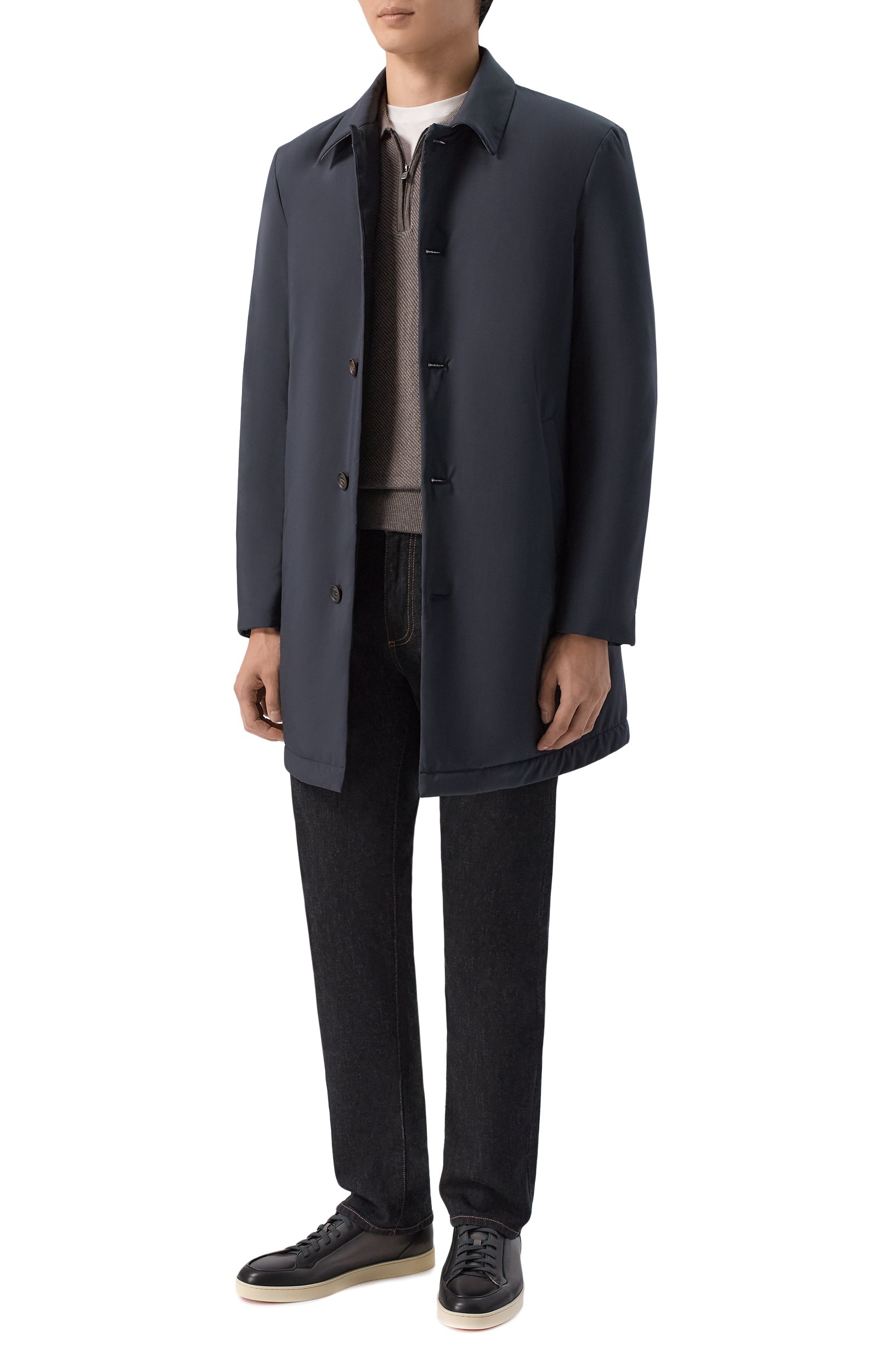 Плащ CORNELIANI темно-синего цвета по цене 189500 руб., арт. 2835E3/2A20126, фото 2 Плащ CORNELIANI, арт. 2835E3/2A20126, фото 2