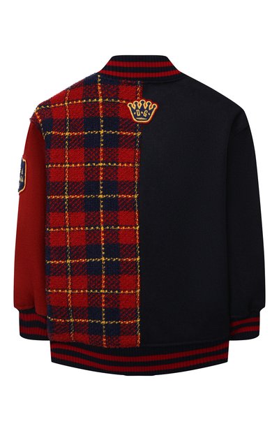 Шерстяной бомбер DOLCE & GABBANA разноцветного цвета по цене 62350 руб., арт. L51B60/G7YYP/8-14, фото 2 Шерстяной бомбер DOLCE & GABBANA, арт. L51B60/G7YYP/8-14, фото 2