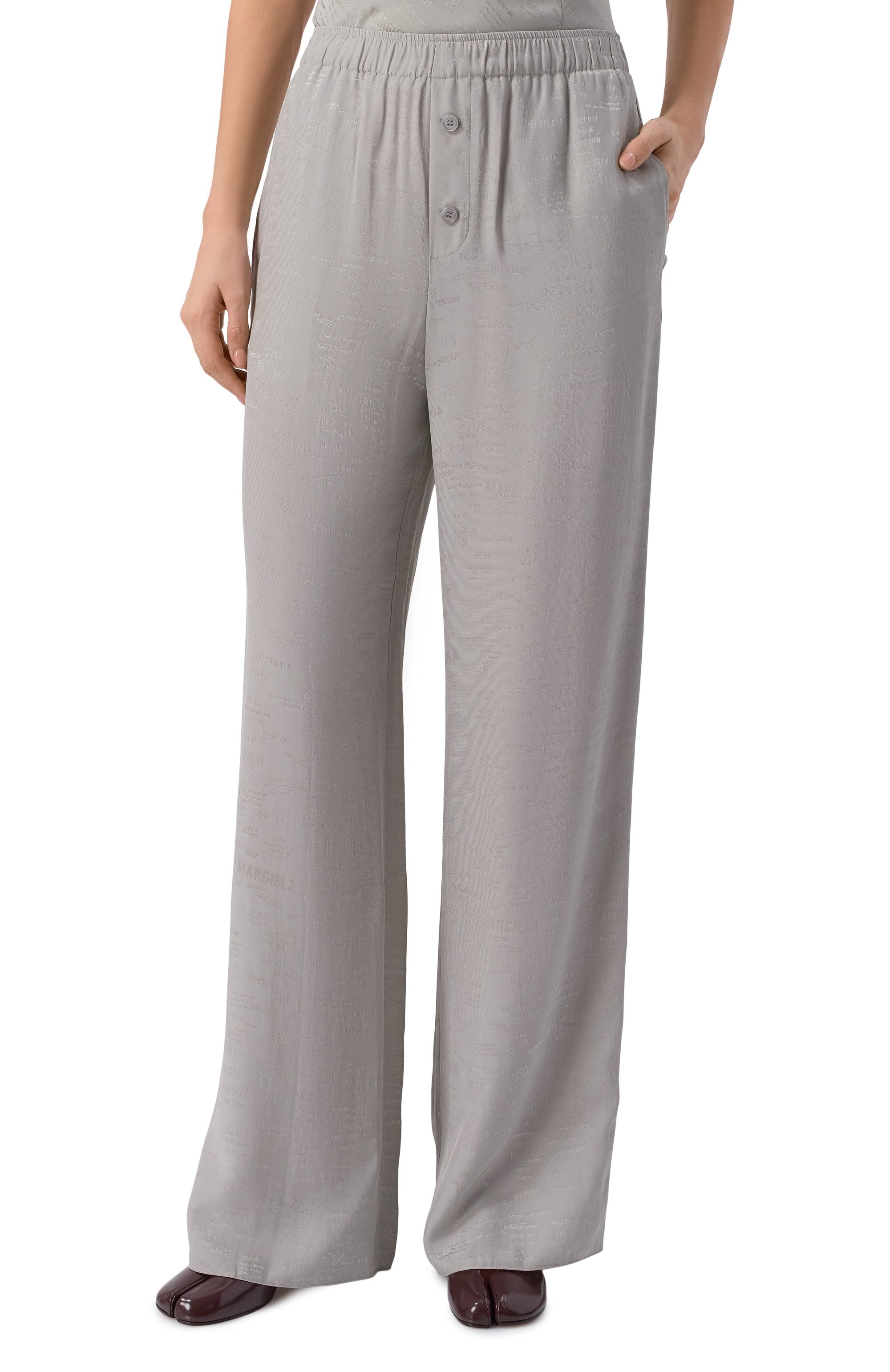 Брюки MM6 серого цвета по цене 69950 руб., арт. S52KA0529/M35737, фото 3 Брюки MM6, арт. S52KA0529/M35737, фото 3