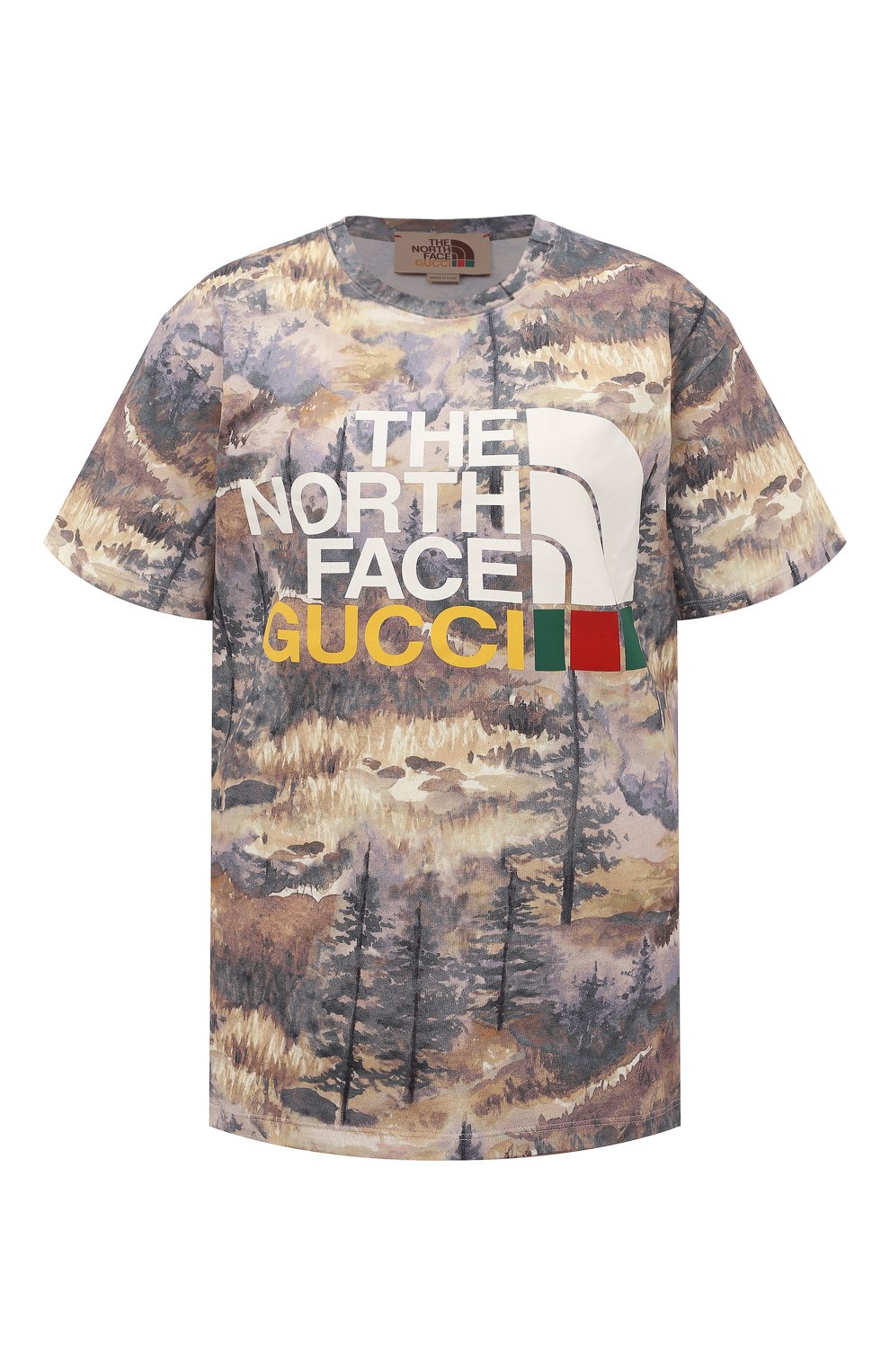Хлопковая футболка the north face x gucci GUCCI, арт. 672475 XJDTA, фото 1