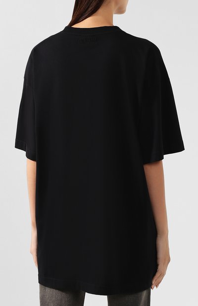 Хлопковая футболка VETEMENTS черного цвета по цене 29950 руб., арт. UAH20TR925/W, фото 4 Хлопковая футболка VETEMENTS, арт. UAH20TR925/W, фото 4