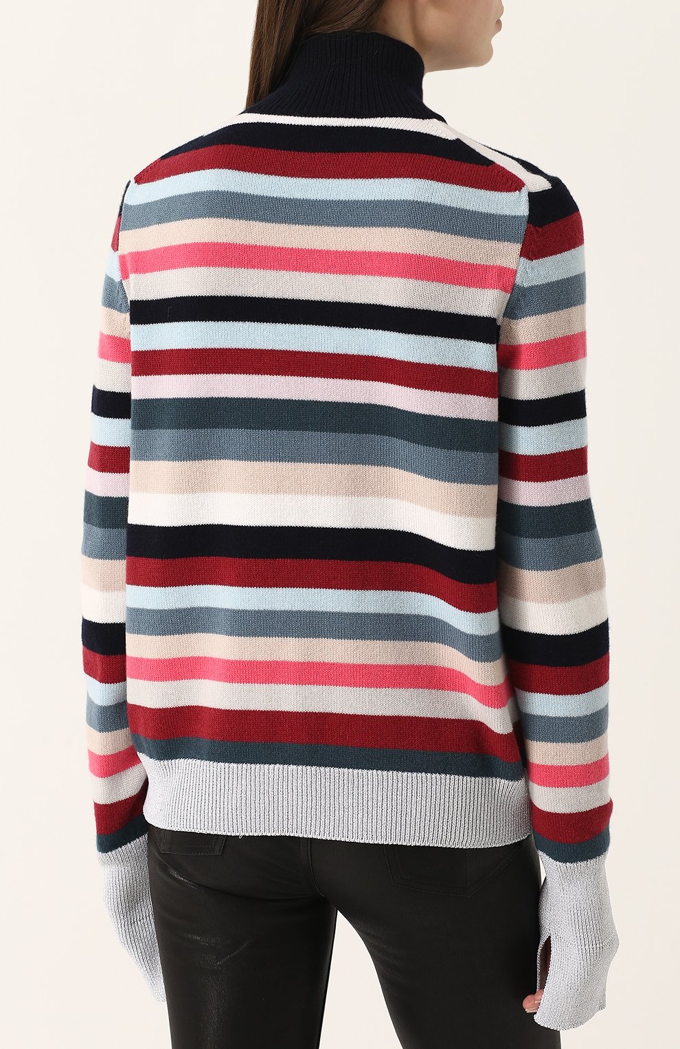 Шерстяной свитер в полоску с высоким воротником MRZ, арт. FW17-0700, фото 4