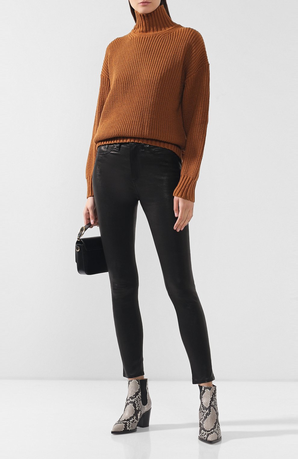 Кожаные брюки RAG AND BONE черного цвета по цене 110500 руб., арт. W1632L034BLK, фото 2 Кожаные брюки RAG AND BONE, арт. W1632L034BLK, фото 2