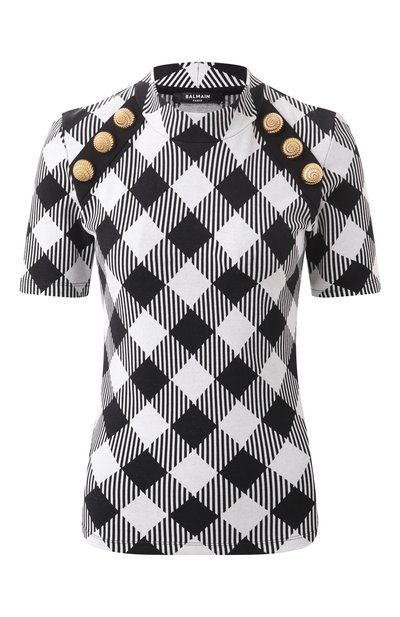 Женский хлопковый топ BALMAIN, арт. DF0EF091/JJ36