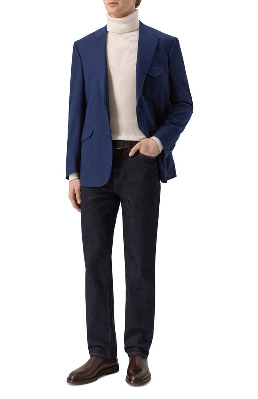 Шерстяной пиджак Stefano Ricci S1RF432SH3/W0002I Синий  S1RF432SH3/W0002I Фото 3