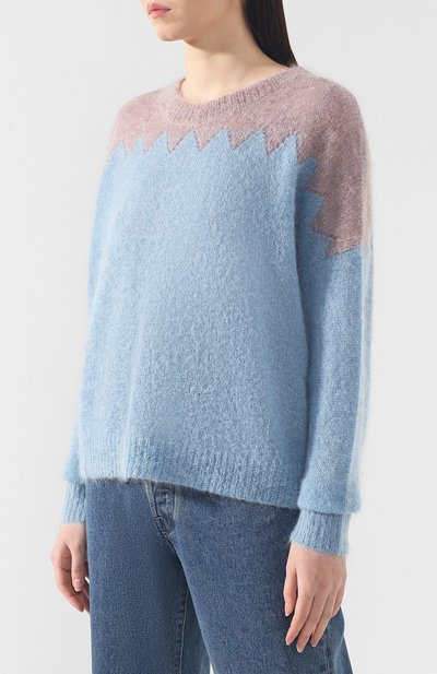 Вязаный пуловер ISABEL MARANT голубого цвета по цене 34850 руб., арт. PU0899-19P037I/MANNY, фото 3 Вязаный пуловер ISABEL MARANT, арт. PU0899-19P037I/MANNY, фото 3