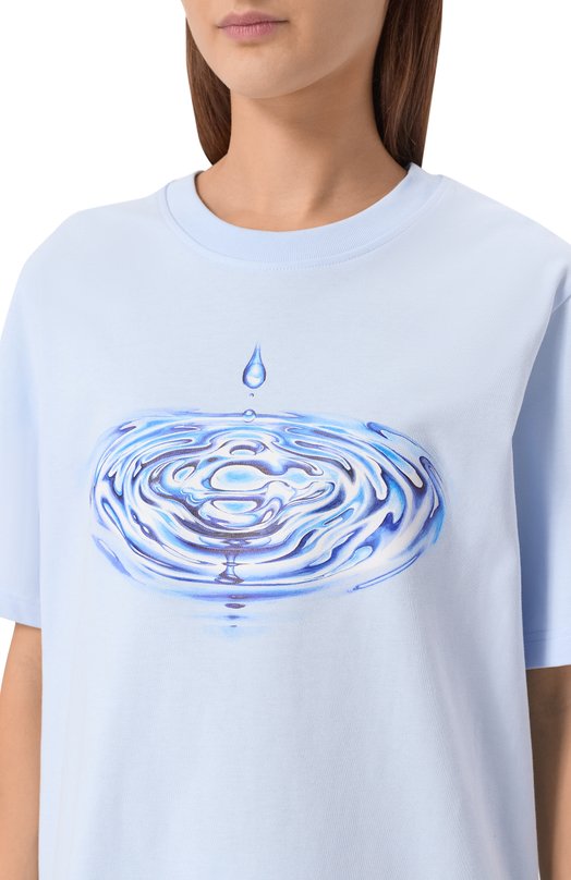 Хлопковая футболка Casablanca M-SP26-JTS-001-05 Голубой  M-SP26-JTS-001-05 Фото 5