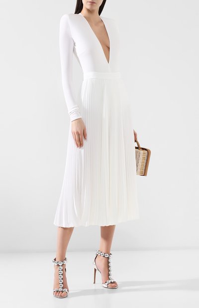 Плиссированная юбка MSGM белого цвета по цене 46900 руб., арт. 2641MDD26P 195137, фото 2 Плиссированная юбка MSGM, арт. 2641MDD26P 195137, фото 2