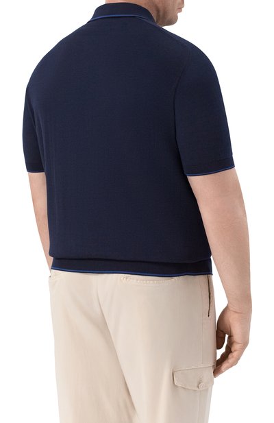 Поло из шелка и хлопка STEFANO RICCI темно-синего цвета по цене 121000 руб., арт. K818109P31/F26175, фото 4 Поло из шелка и хлопка STEFANO RICCI, арт. K818109P31/F26175, фото 4