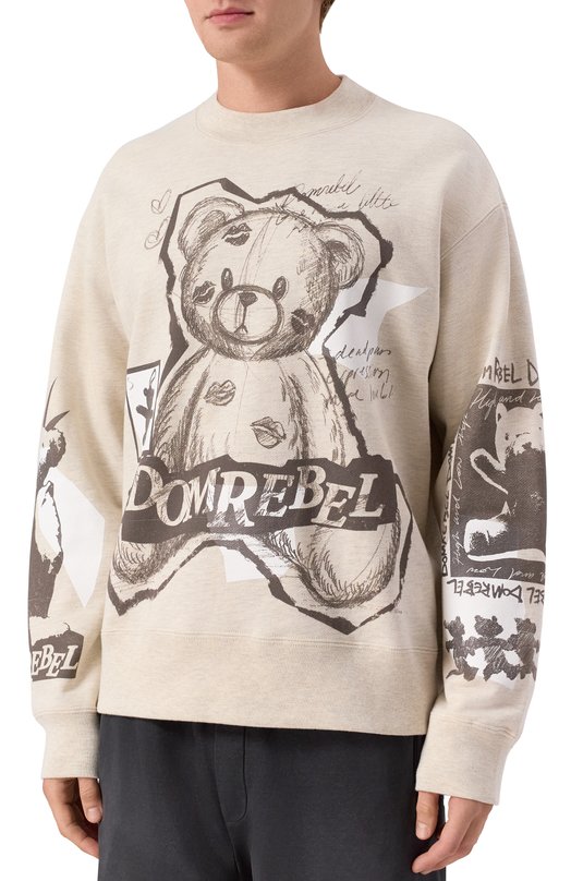 Хлопковый свитшот DOMREBEL M HIGH L0W SWEATSHIRT Серый  M HIGH L0W SWEATSHIRT Фото 3