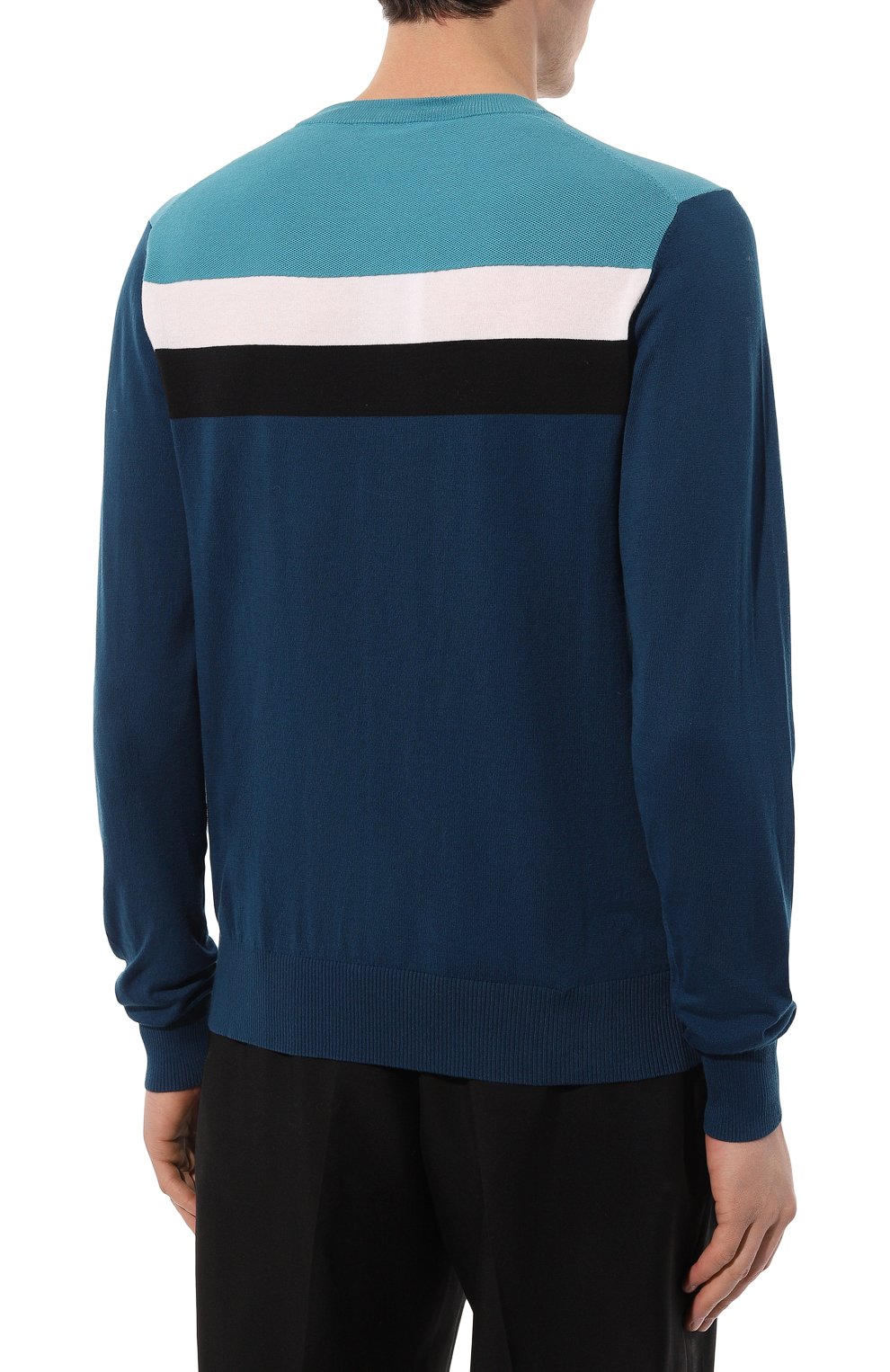 Хлопковый джемпер DIRK BIKKEMBERGS синего цвета по цене 26950 руб., арт. C S 52G 10 X 1472, фото 4 Хлопковый джемпер DIRK BIKKEMBERGS, арт. C S 52G 10 X 1472, фото 4