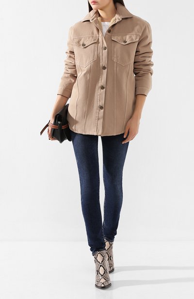 Джинсовая куртка NANUSHKA бежевого цвета по цене 54650 руб., арт. NUSTA_TAUPE_DENIM, фото 2 Джинсовая куртка NANUSHKA, арт. NUSTA_TAUPE_DENIM, фото 2