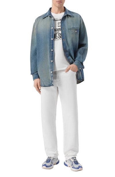 Хлопковая футболка DIESEL белого цвета по цене 6205 руб., арт. A21037/0QIAM, фото 2 Хлопковая футболка DIESEL, арт. A21037/0QIAM, фото 2