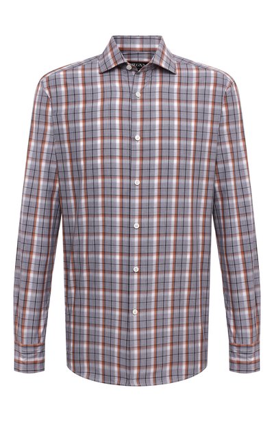 Мужская хлопковая рубашка ZEGNA, арт. UCX01A6/SRF5