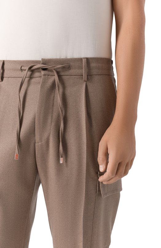 Шерстяные брюки-карго Andrea Campagna SPIAGGIA 1P CARG0/AN1514 Бежевый  SPIAGGIA 1P CARG0/AN1514 Фото 5