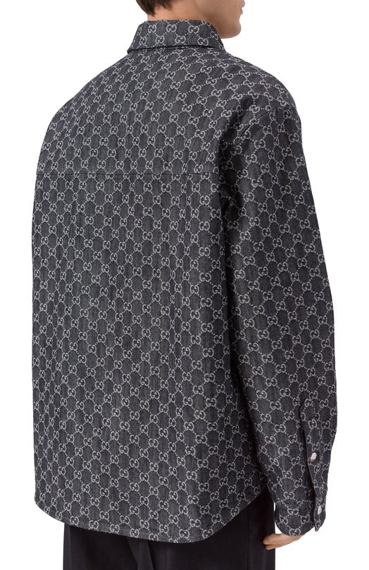 Хлопковая рубашка Gucci 766142/XDC88 Чёрный  766142/XDC88 Фото 4