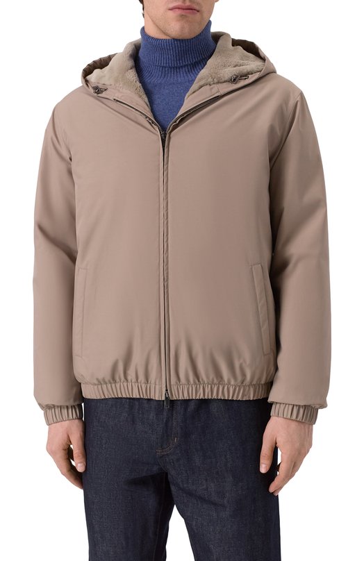 Пуховый бомбер с подкладкой из норки MVST FTECK-ME5635-4V/DRG1673 Бежевый  FTECK-ME5635-4V/DRG1673 Фото 3