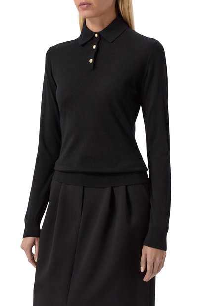 Кашемировое поло DOLCE & GABBANA черного цвета по цене 254000 руб., арт. FXZ59T/JBW24, фото 3 Кашемировое поло DOLCE & GABBANA, арт. FXZ59T/JBW24, фото 3