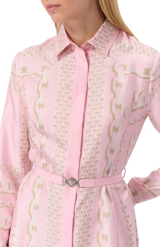 Шелковое платье Versace 1018933/1A13638 Розовый  1018933/1A13638 Фото 5