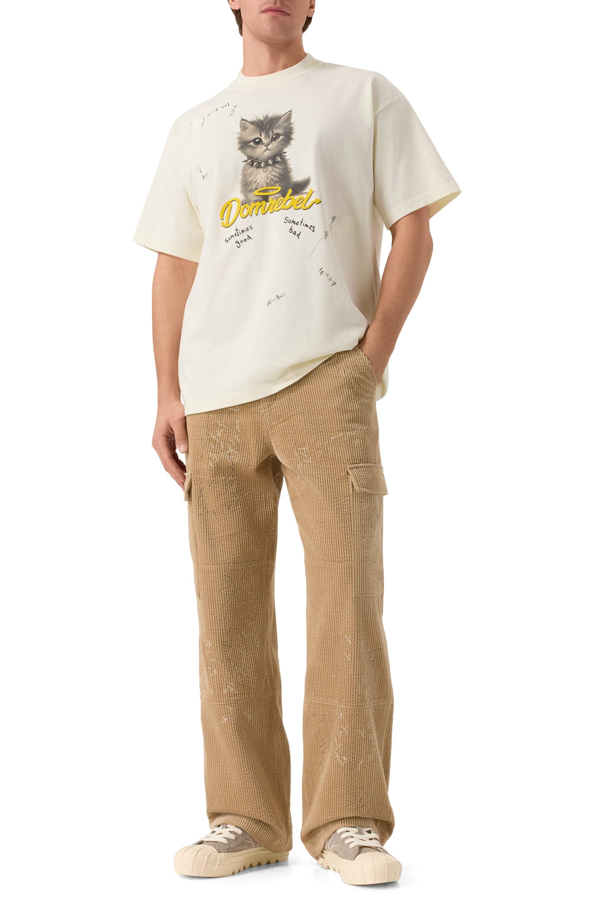 Вельветовые брюки-карго DOMREBEL, арт. M MENDING, фото 2