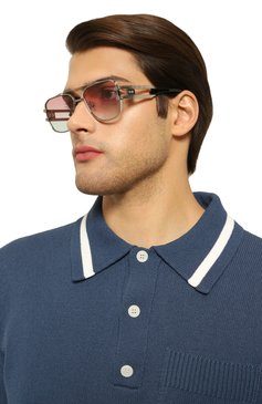 Женские солнцезащитные очки 9FIVE розового цвета, арт. R0YALS XL-PLATINUM / PINK BIC0L0R BLUE | Фото 3 (Нос: Не проставлено; Региональные ограничения белый список (Axapta Mercury): Не проставлено; Кросс-КТ: С/з-унисекс; Тип очков: С/з; Материал: Металл; Очки форма: Авиаторы; Оптика Гендер: оптика-унисекс)