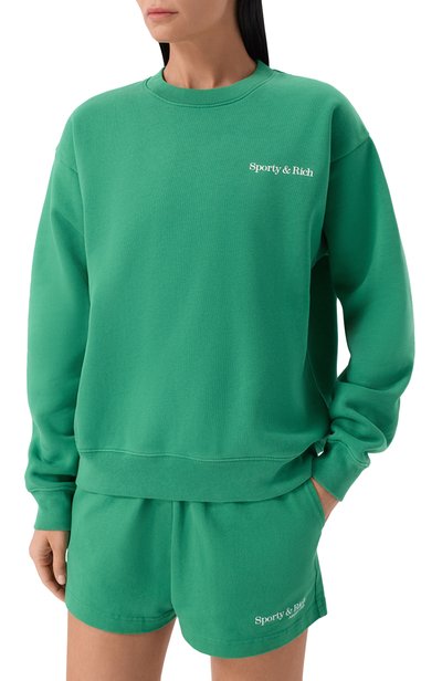 Хлопковый свтшот SPORTY AND RICH, арт. ST09873086GR19, фото 3