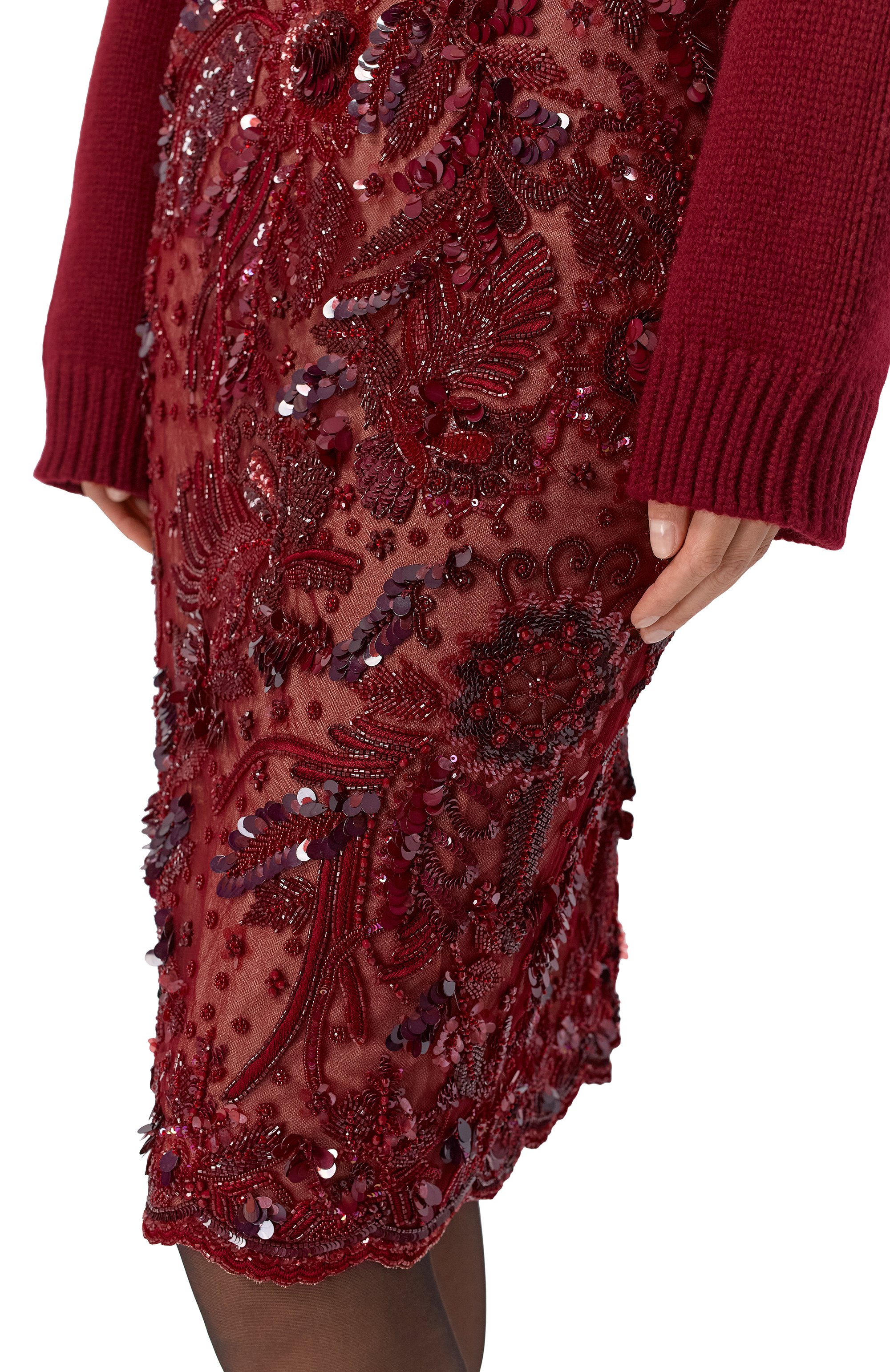 Юбка с отделкой пайетками ELIE SAAB, арт. SK225NF25/BE044, фото 5