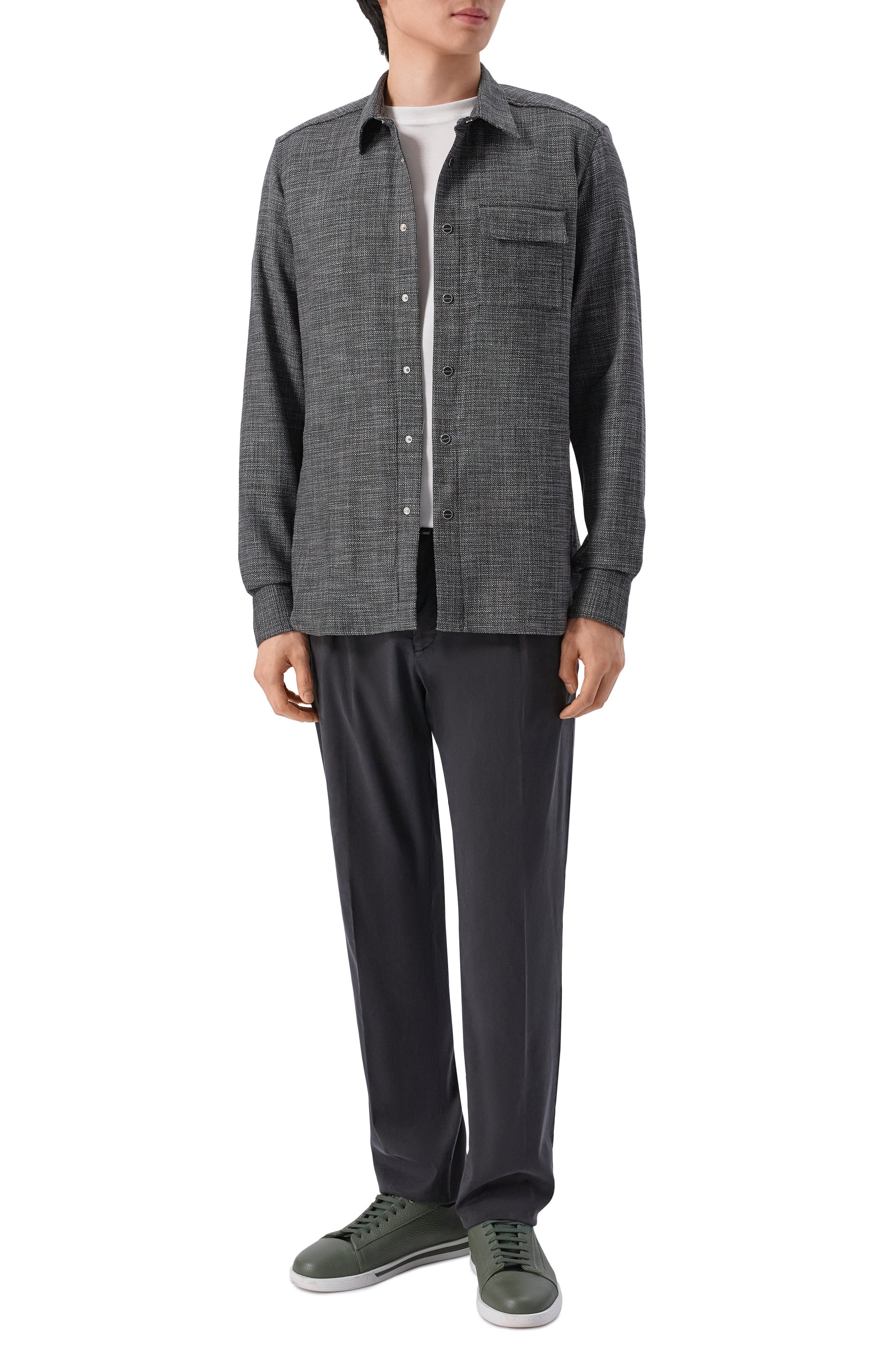 Рубашка из шерсти и шелка KITON, арт. UMCBUBAK0627G, фото 2