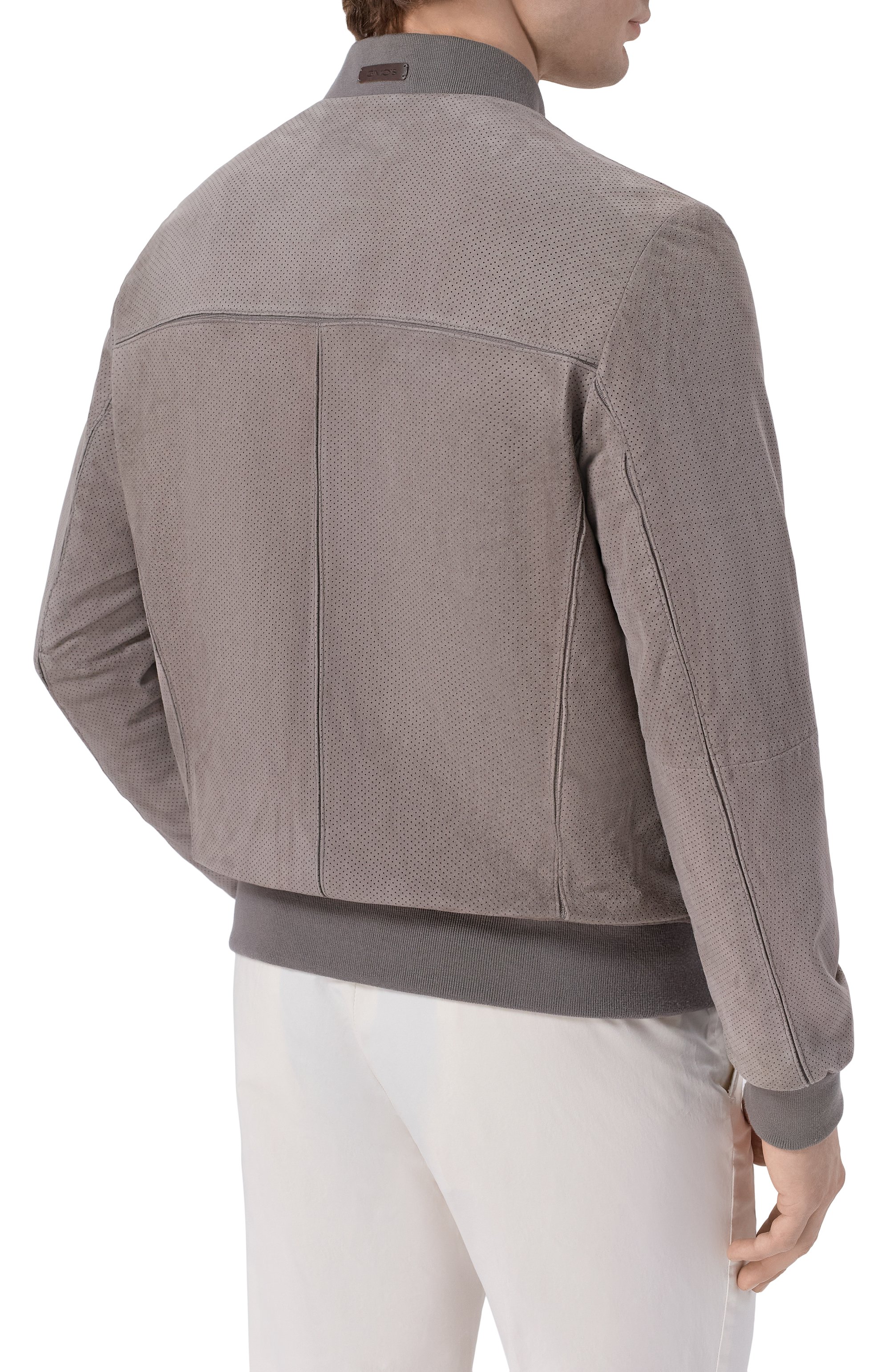 Замшевый бомбер GIMO'S серого цвета по цене 126000 руб., арт. 6S20.1.150.52F/YI, фото 4 Замшевый бомбер GIMO'S, арт. 6S20.1.150.52F/YI, фото 4