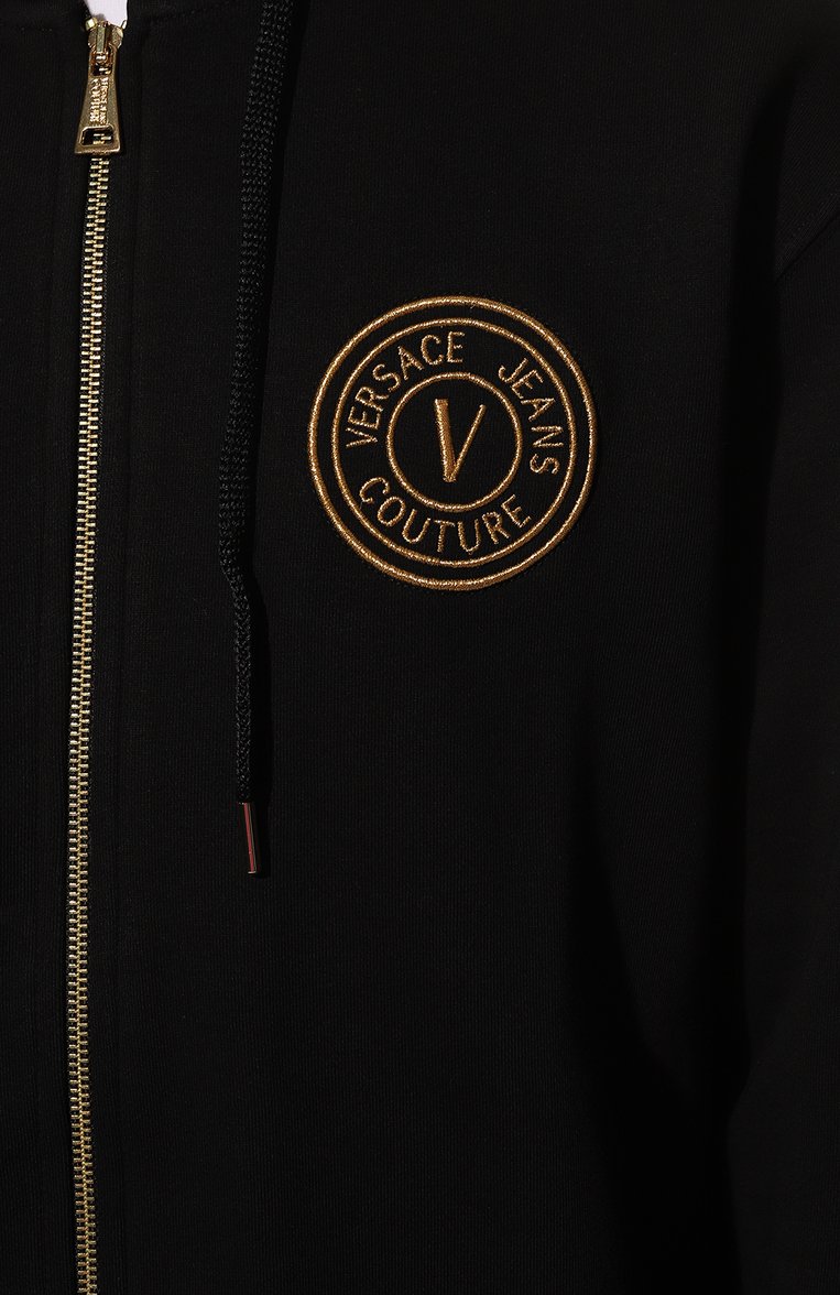 Хлопковая толстовка VERSACE JEANS COUTURE, арт. 72GAIT04-72UP301 R BIS VEMBLEM EMBR0 S BLACK+G0LD/, фото 1