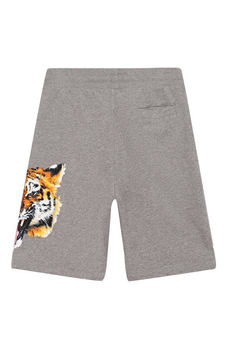 Детские хлопковые шорты MARCELO BURLON KIDS OF MILAN серого цвета, арт. B/MB/3205/0020 | Фото 2 (Материал внешний: Хлопок; Статус проверки: Проверена категория; Мальчики Кросс-КТ: Шорты-одежда; Нос: Не проставлено)