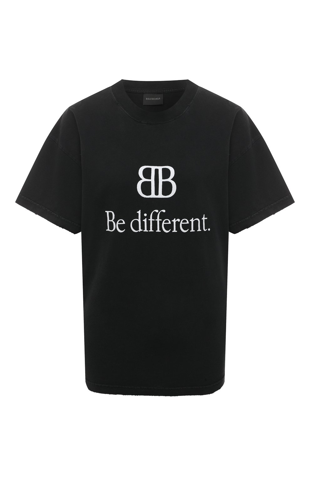 Хлопковая футболка BALENCIAGA черного цвета по цене 89750 руб., арт. 612965/TNVU91070, фото 1 Хлопковая футболка BALENCIAGA, арт. 612965/TNVU91070, фото 1