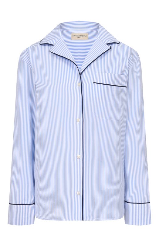Хлопковая рубашка Officine Generale S26WSHI003 Голубой S26WSHI003