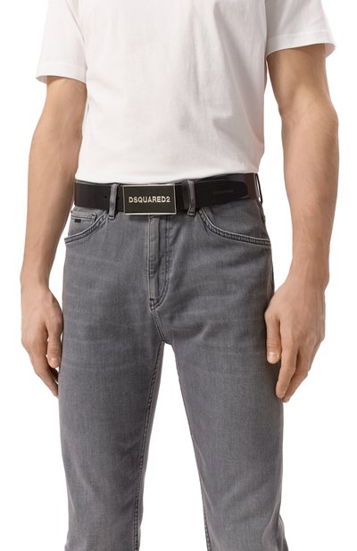 Кожаный ремень DSQUARED2 черного цвета по цене 34700 руб., арт. BEM0646/12900001, фото 2 Кожаный ремень DSQUARED2, арт. BEM0646/12900001, фото 2